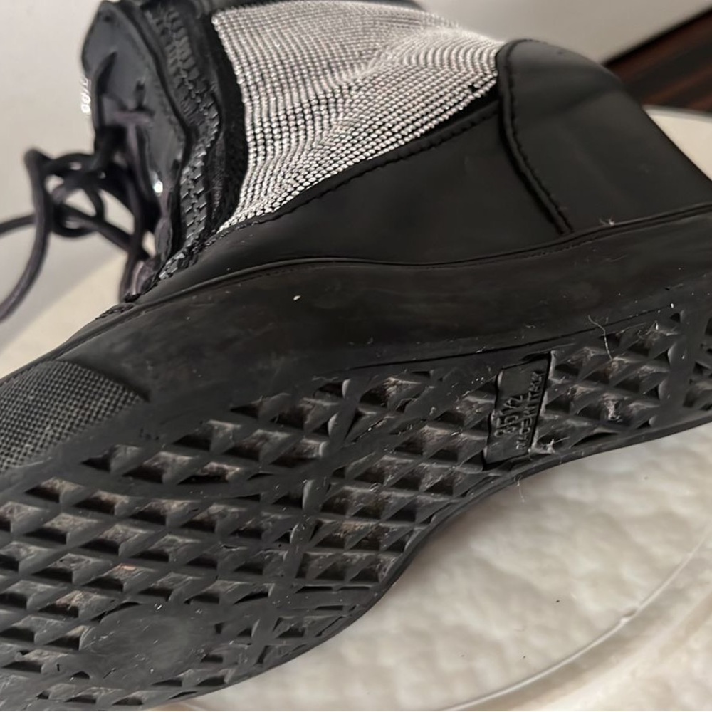 Giuseppe Zanotti Black and Silver Lace Up Boots with High-Top Design - Picture 6 of 6